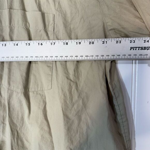 Free People Khaki Oversized Shirt Dress TieBack 100% Cotton Tunic Mini Lagenlook - Picture 6 of 8